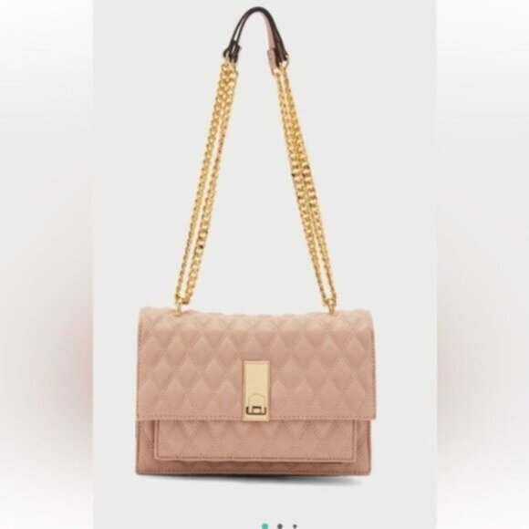 Aldo Pink Quilted Faux Leather Purse With Gold Hardware - Picture 2 of 15